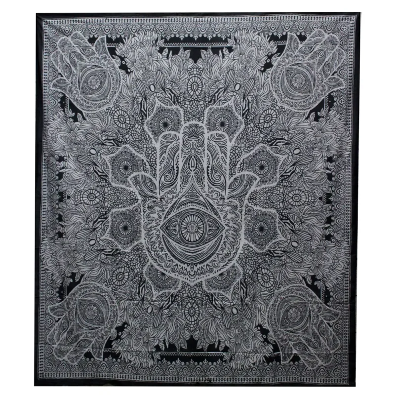 Dobbelt B&W Bomuldsdyne + Tapestry - Hamsa