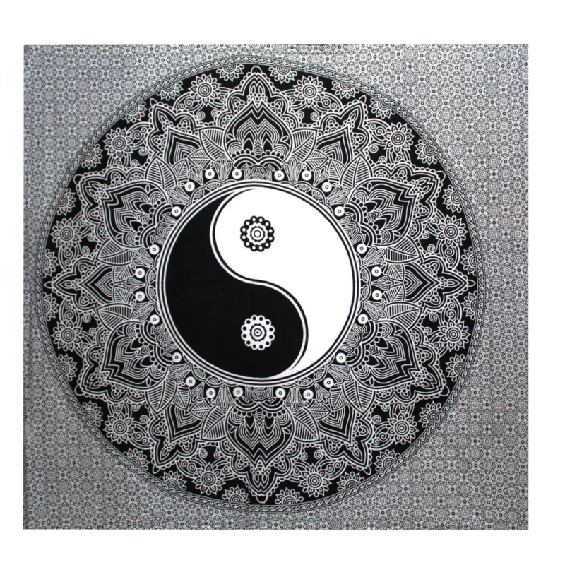 B&W dobbelt bomuldsdyne + gobelin - Ying yang