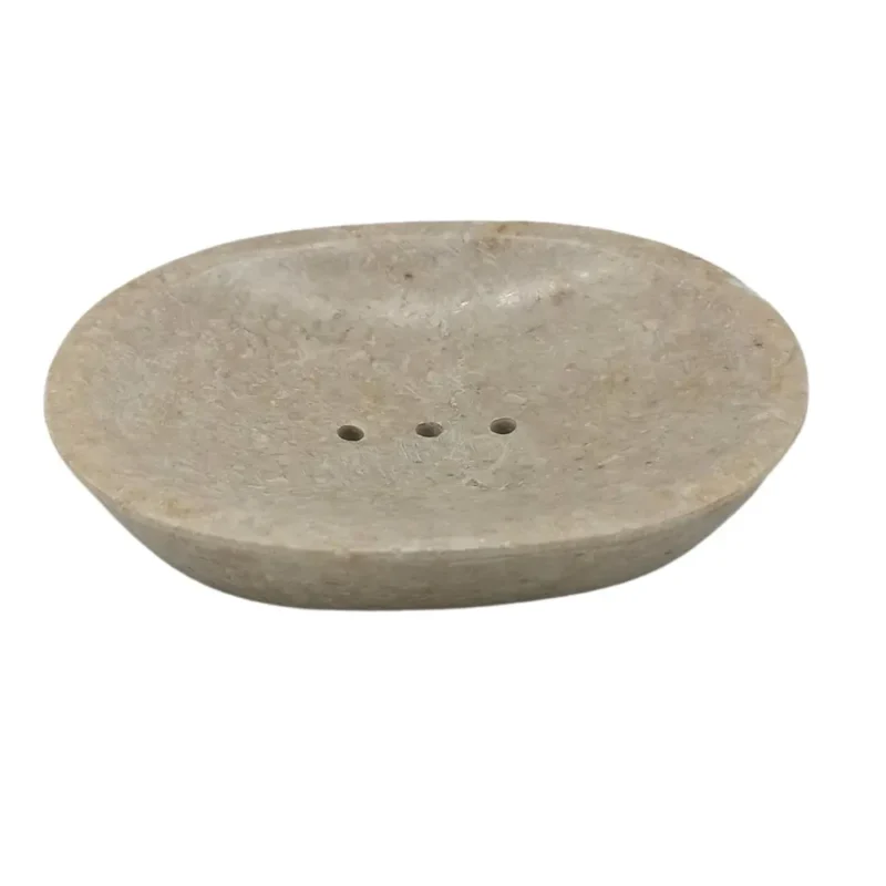 Klassisk Oval Creme Marmor Sæbeskål