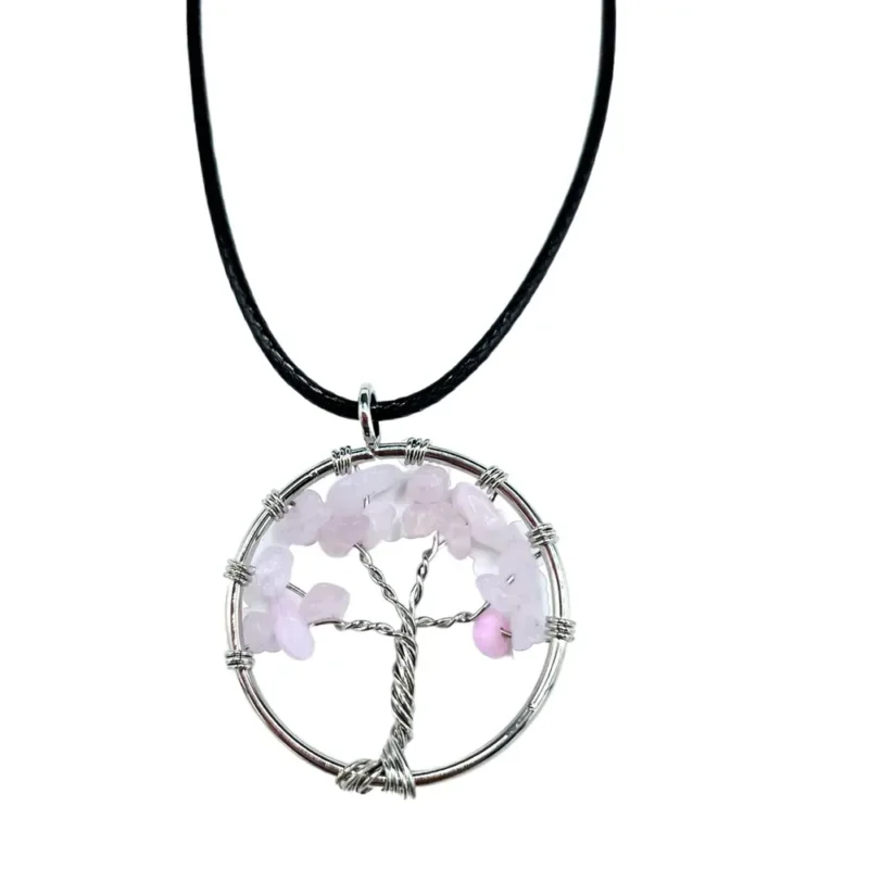 Livets træ vedhæng - Rose Quartz
