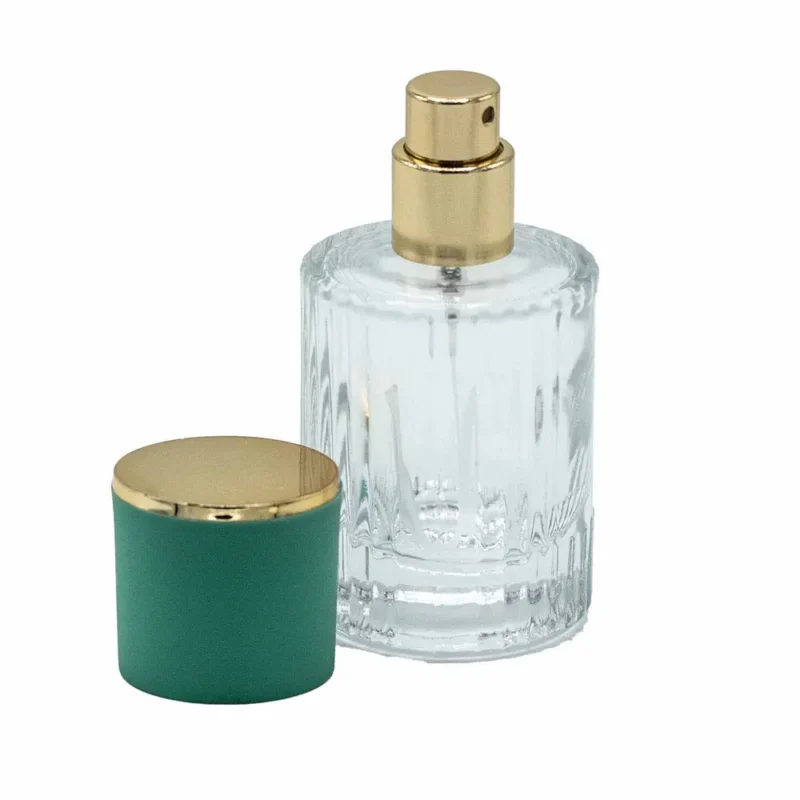 Parfumeflasker i glas med sprayflaske og grønt låg 30 ml