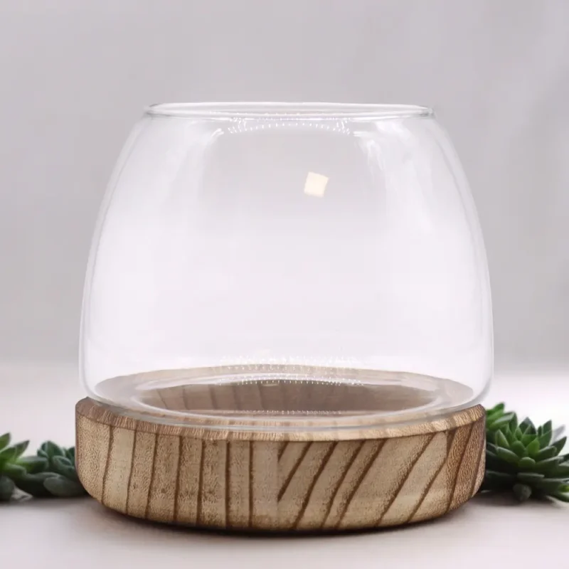 Lille terrarium i naturligt tung træ - 13x13cm