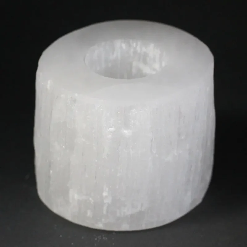 Selenit cylinder lysestage - 8 cm