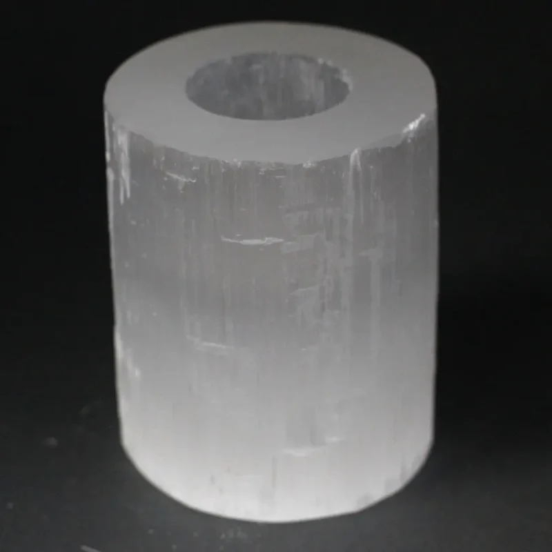 Selenit cylinder lysestage - 10 cm