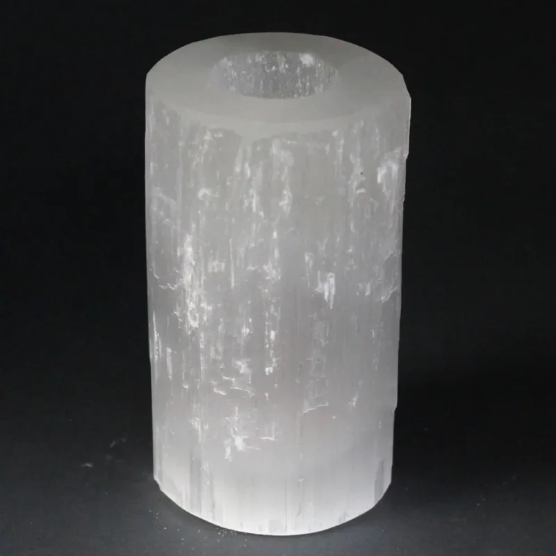 Selenit cylinder lysestage - 15 cm