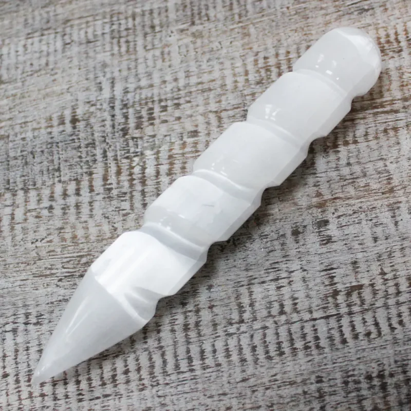 Selenit spiralstav - 16 cm (begge ender spidse)