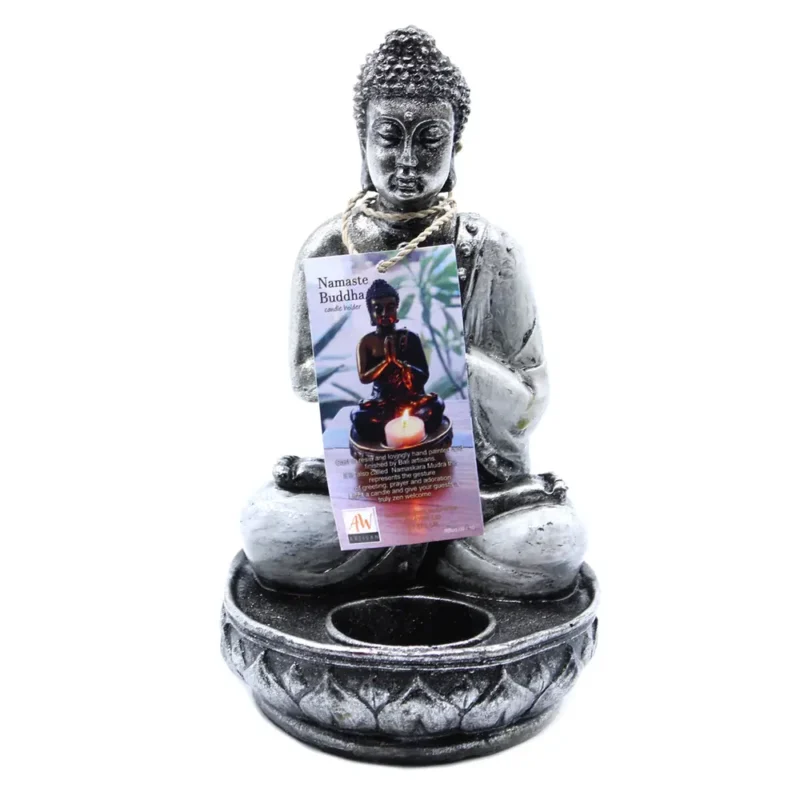 Buddha Lysestage - Hvid - Med