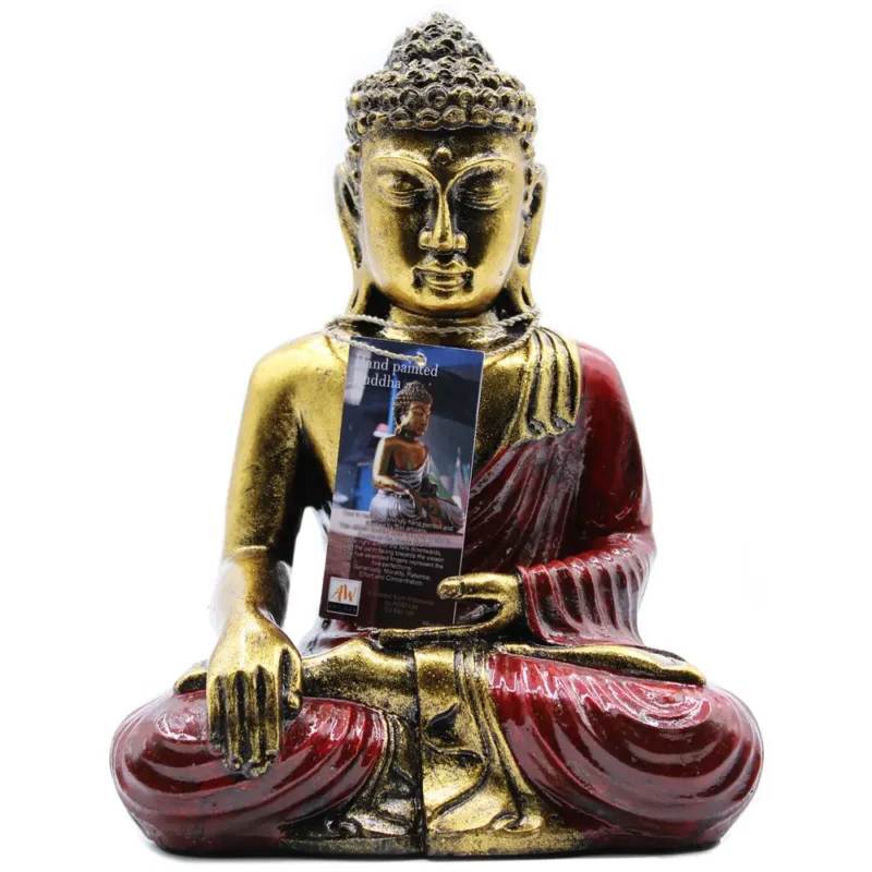 Rød og guld Buddha - Lrg