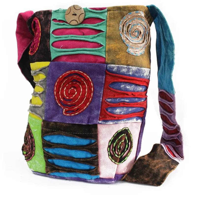 Etnisk Hippie Style Taske - Lilla / spiral