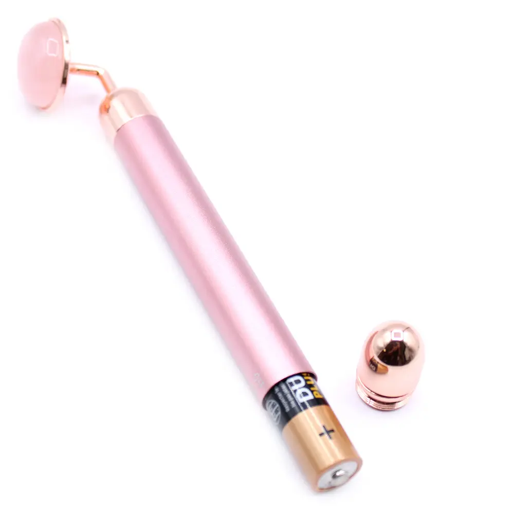Gemstone Vibrating Roller - Rose Quartz 1 Gemstone Vibrating Roller - Rose Quartz