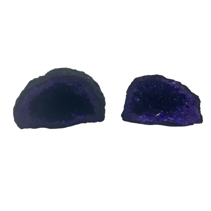 Farvede Calcit Geodes - Sort Sten - Lilla