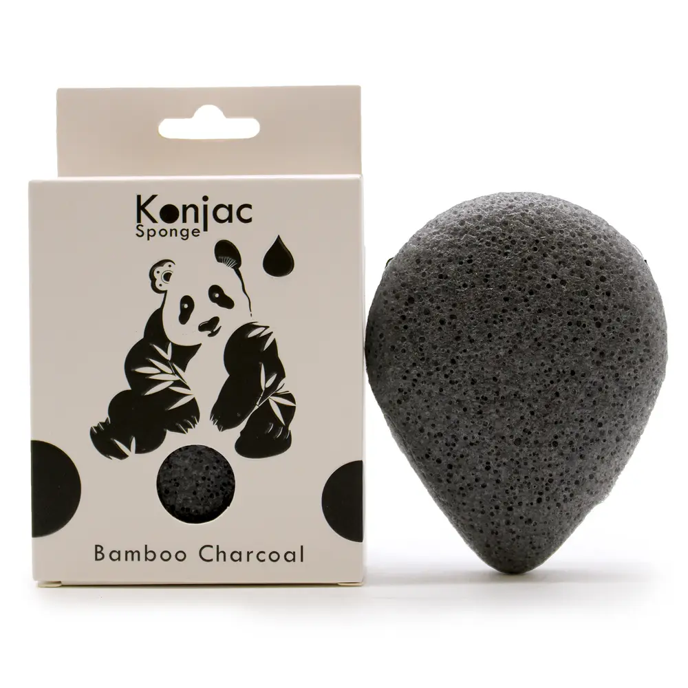 Konjac Ansigtssvamp - Bambuskul - Antibakteriel 1 Konjac Ansigtssvamp - Bambuskul - Antibakteriel