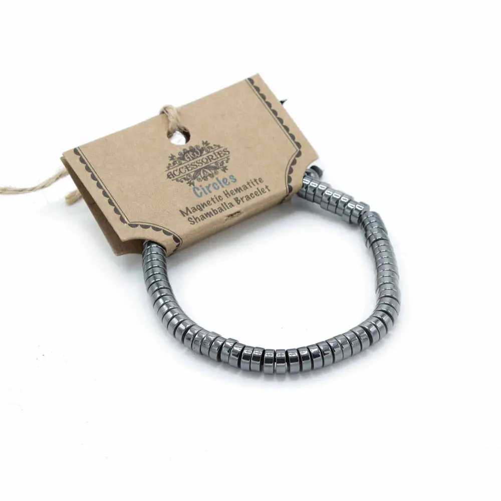 Hæmatit Shamballa magnetarmbånd - cirkler 1 Hæmatit Shamballa magnetarmbånd - cirkler