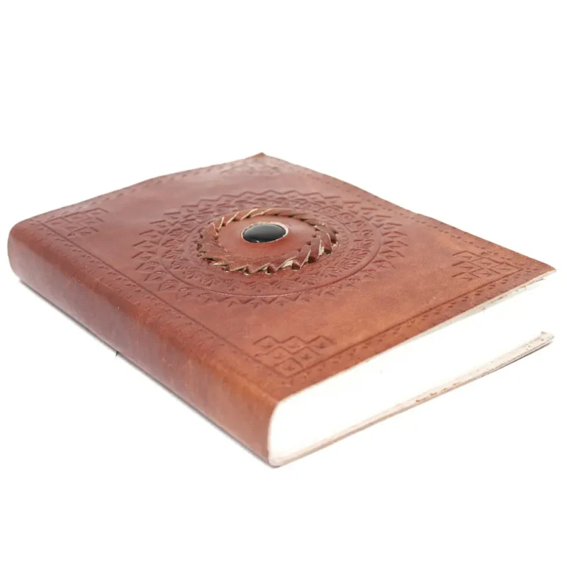 Sort onyx læder notesbog