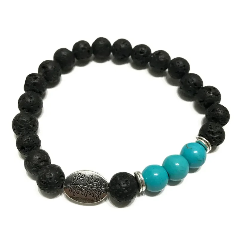 Lava Stone Armbånd - Blad - Turkis
