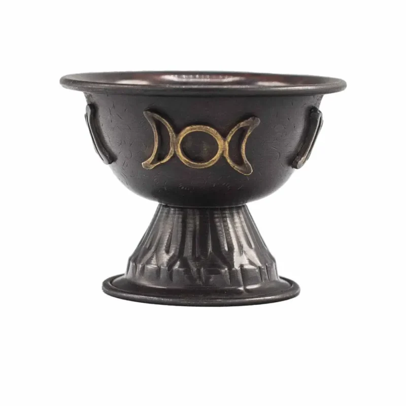 Triple Moon Antik Kobber Ritual Kalk 10x8cm