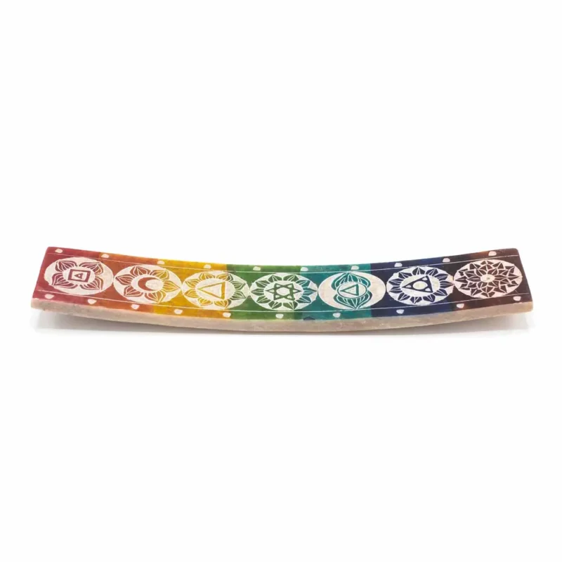 Seven Chakra Fedtstensrøgelsesholder - 26x5cm
