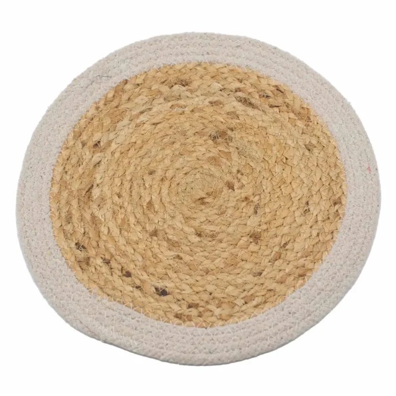 Naturlig dækkeserviet - Jute & Bomuld 30cm - Elfenbenskant
