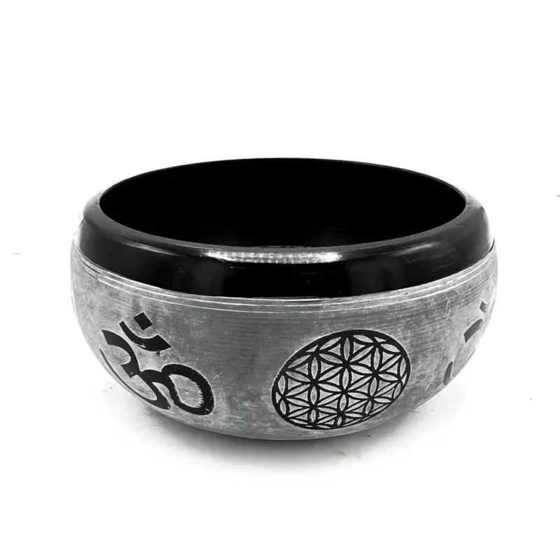 Earth Powder Tibetansk skål - Om Five Buddha - 16cm