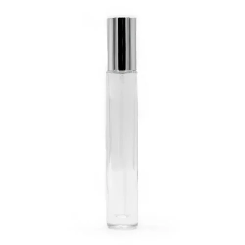 10ml høj slank rund flaske,sølvspray og låg