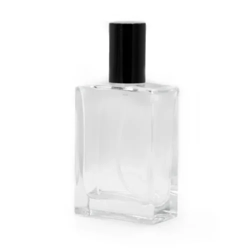 50ml tyk firkantet flaske,sort spray og låg