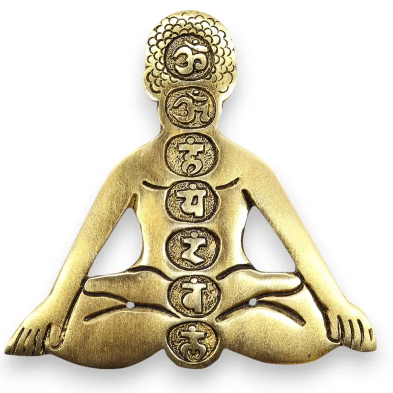 Yoga Røgelse Holder Seven Chakras Golden Aluminium 12x12cm
