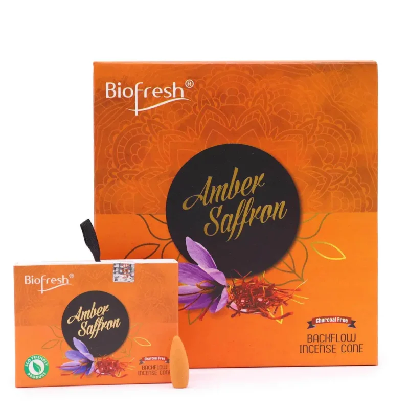Biofresh Backflow røgelseskegler (40 kogler) - Amber Safron