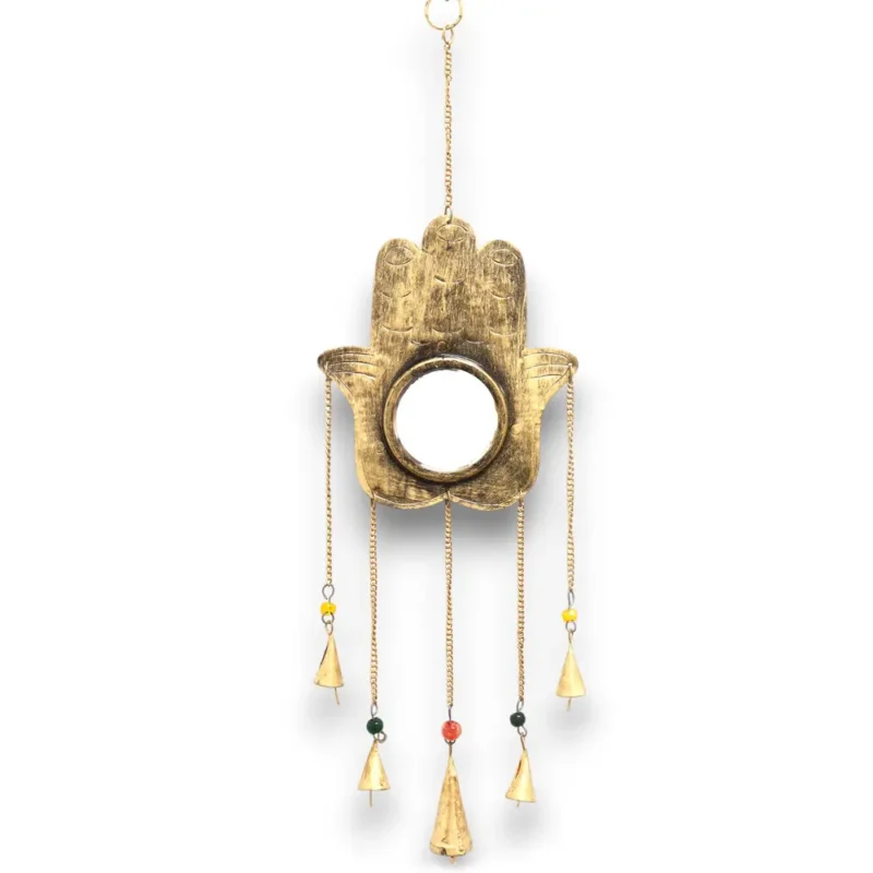 Store indiske Hamsa-klokker - Spejl 5-klokker - 19x65cm