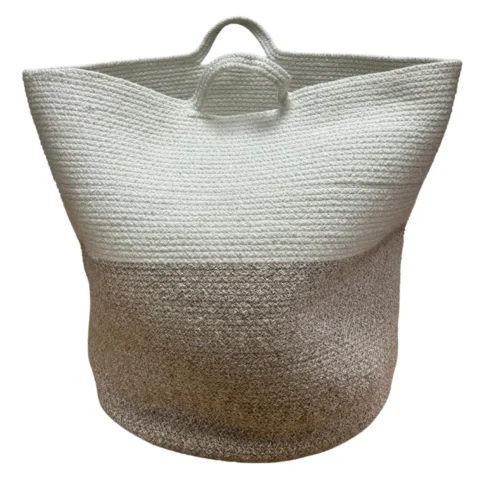 Stor bomuldsreb kurv 45x40cm - Beige