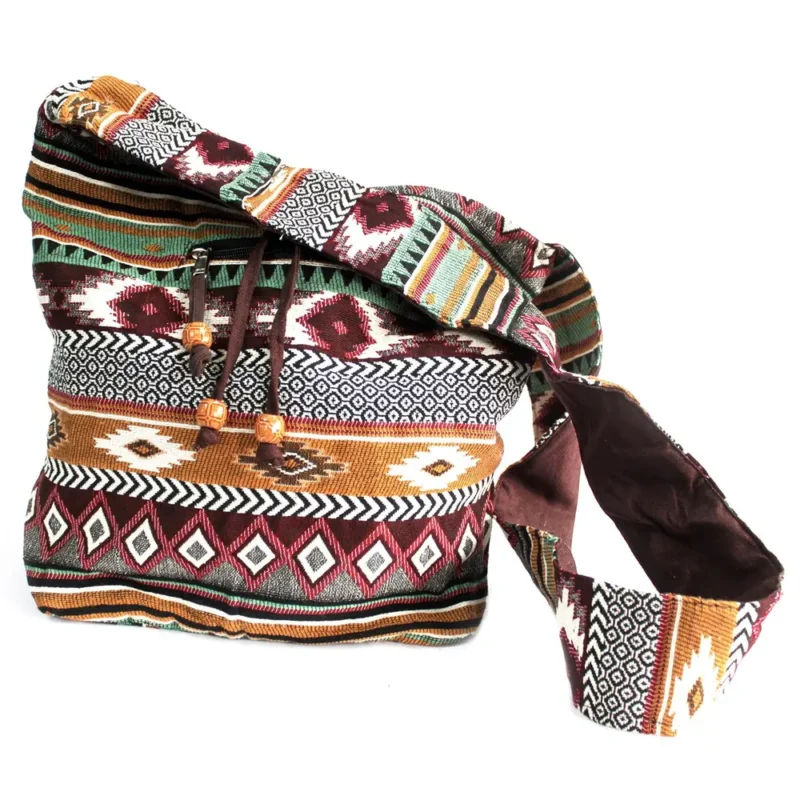 Jacquard stof - Lille rygsæk Chokolade